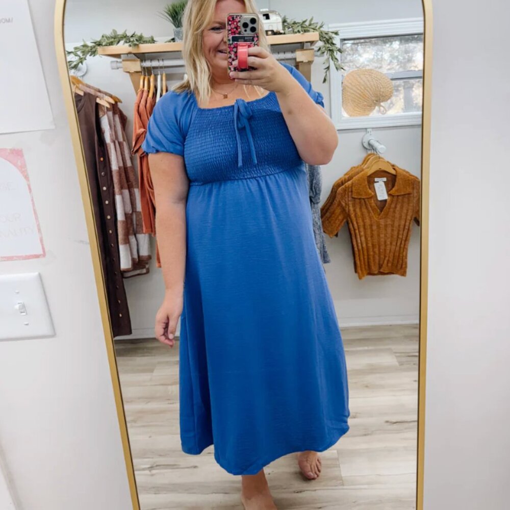 Cobalt Blue Midi Dress